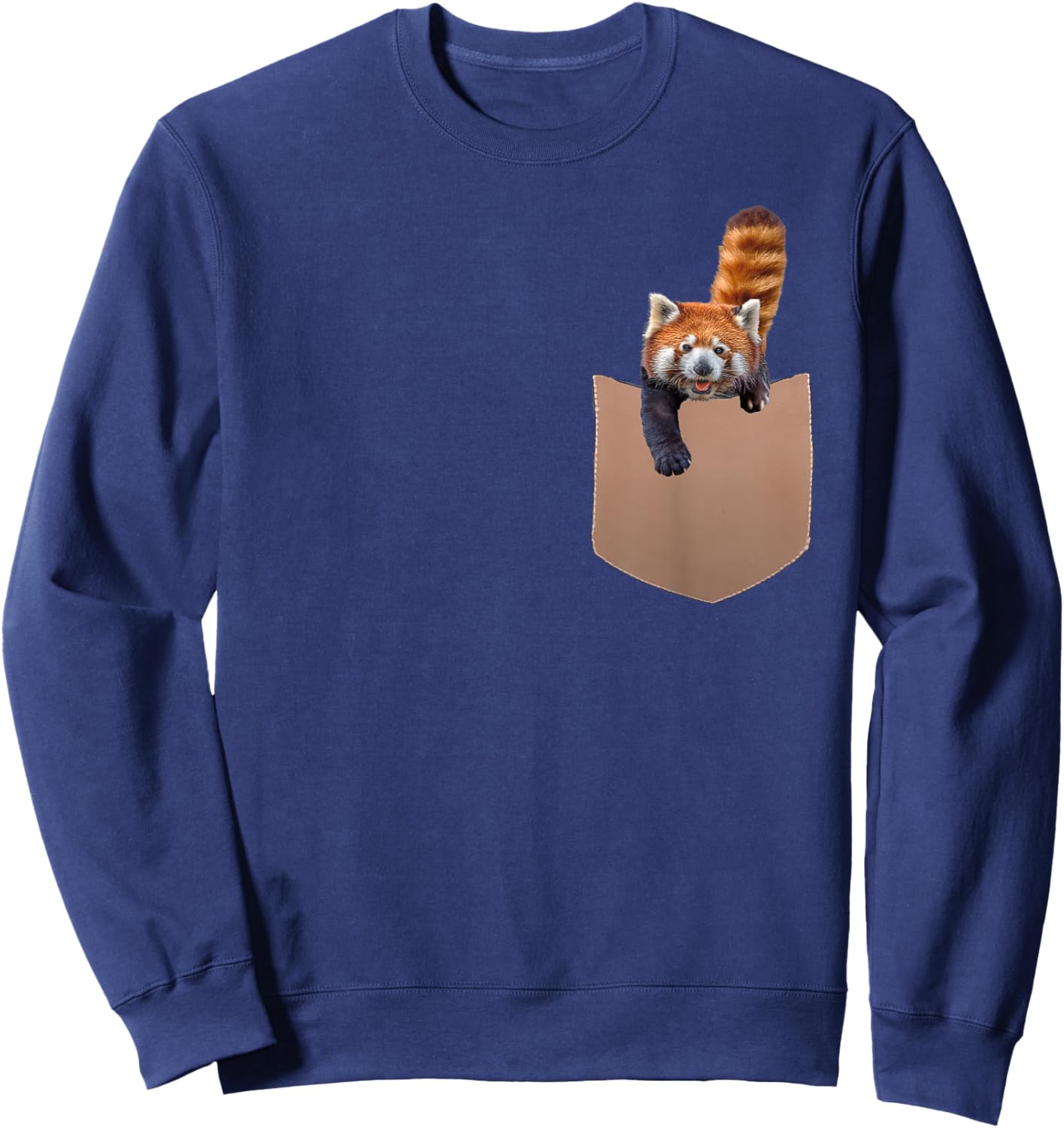 Red Panda Shirt - Cute Red Panda in Pocket - Men Women Kids Sweatshirt - Sweatshirt | Navy