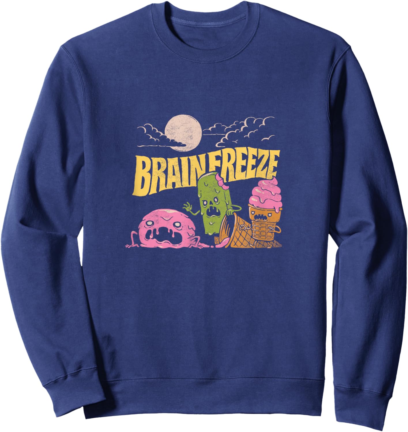 Threadless Dfonseca Brain Freeze Graphic Sweatshirt - Sweatshirt | Navy