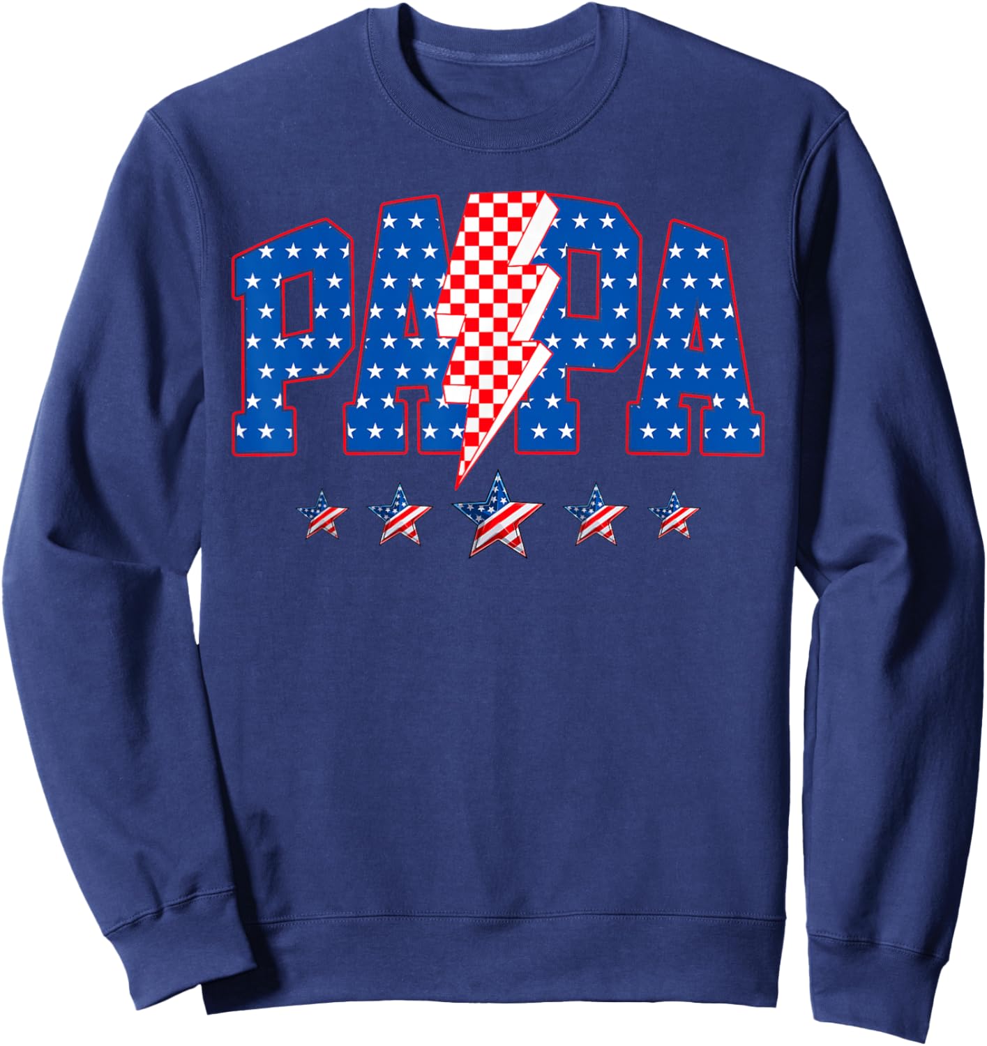 Papa Father's Day American Flag 4th of July Family Matching Sweatshirt - Sweatshirt | Navy
