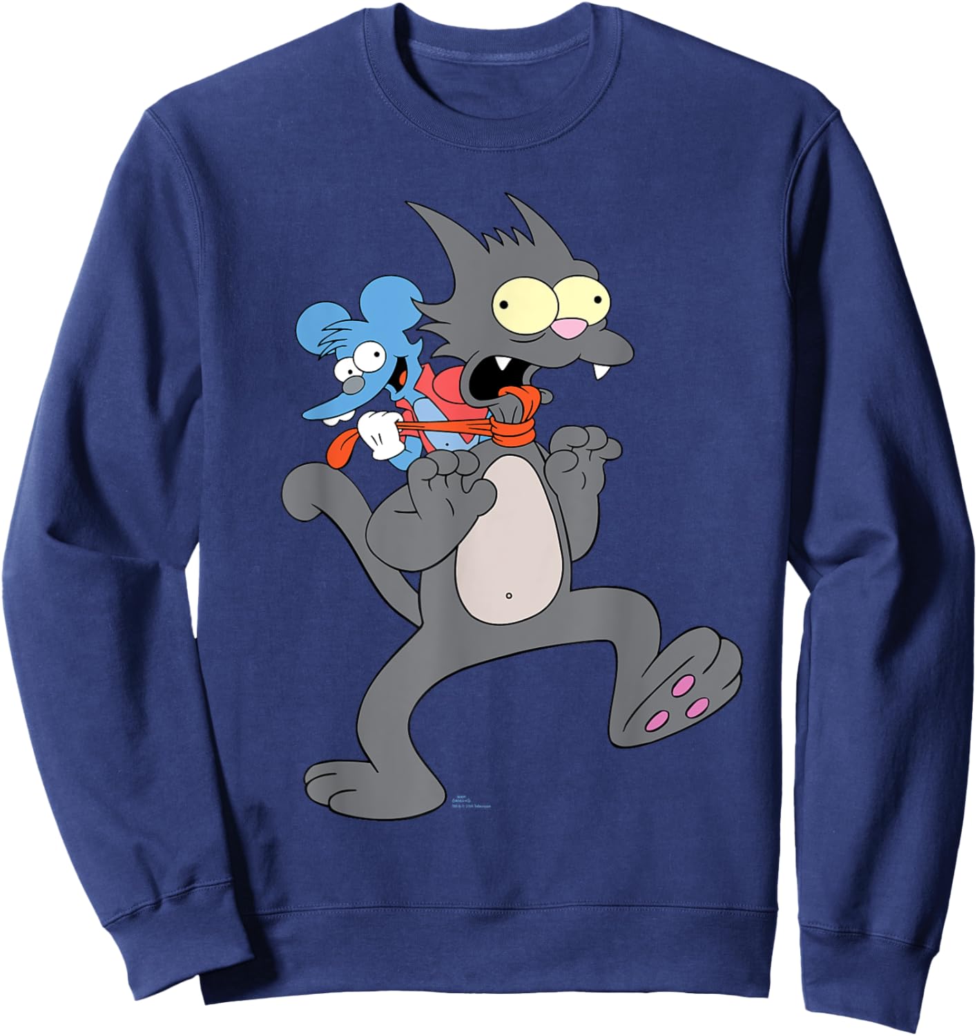 The Simpsons Itchy & Scratchy Show Funny Valentine’s Day Sweatshirt - Sweatshirt | Navy