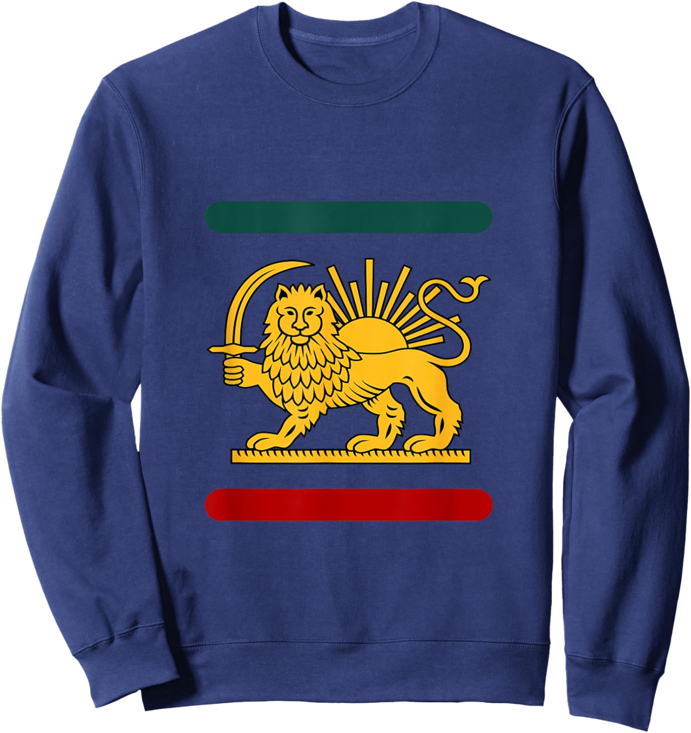 Lion and Sun Iran Flag Shir o Khorshid Revolution Pahlvi Sweatshirt - Sweatshirt | Navy
