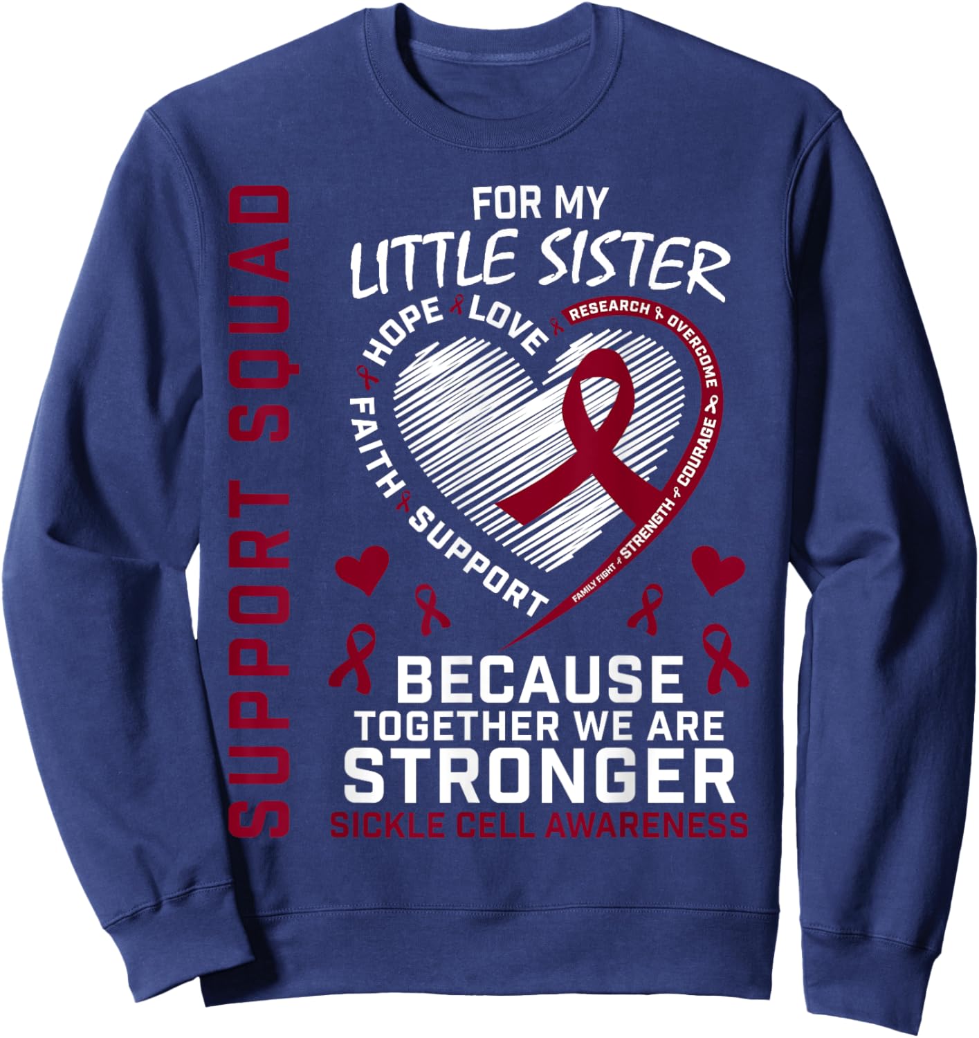 Sickle Cell Awareness Shirt Little Sister Group Shirts Sweatshirt - Sweatshirt | Navy