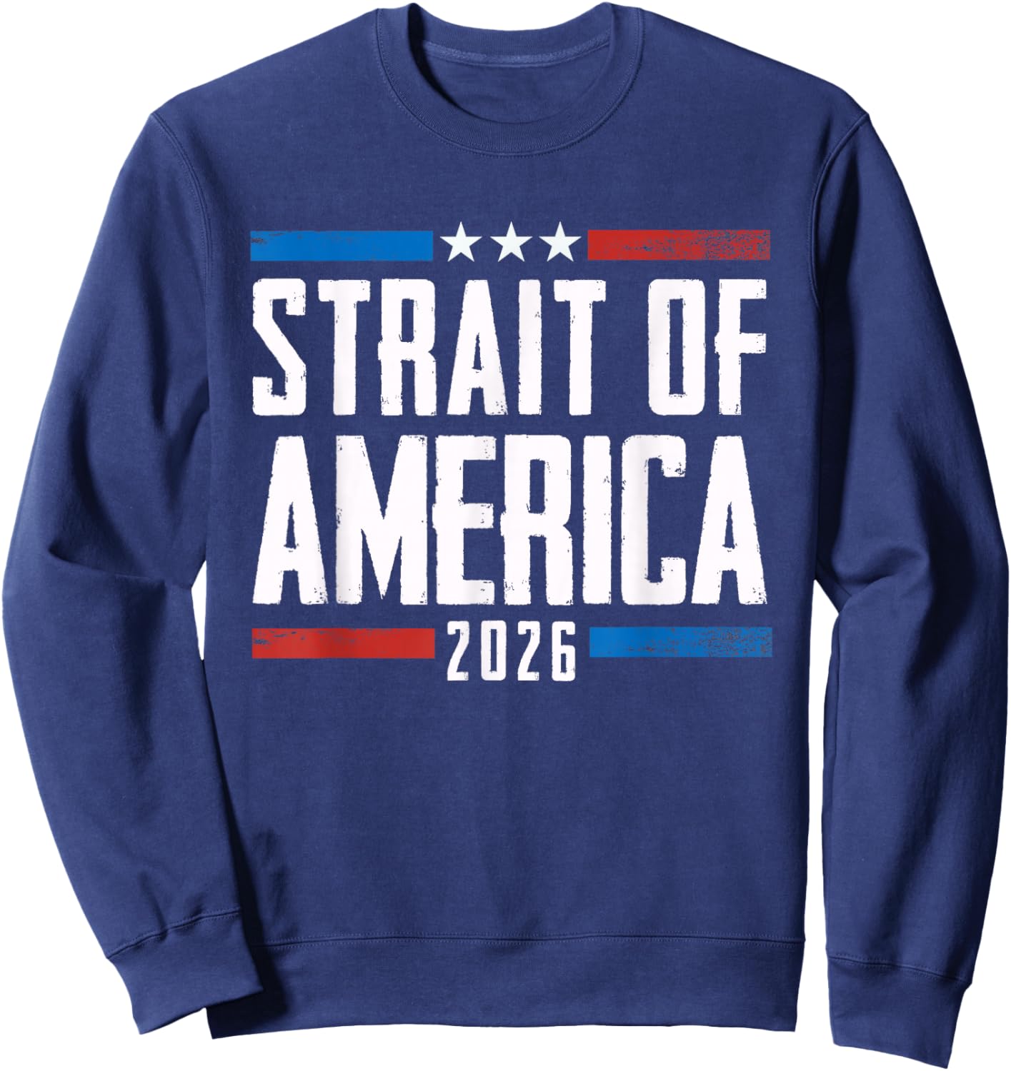 Strait of America US Flag Funny Sweatshirt - Sweatshirt | Navy