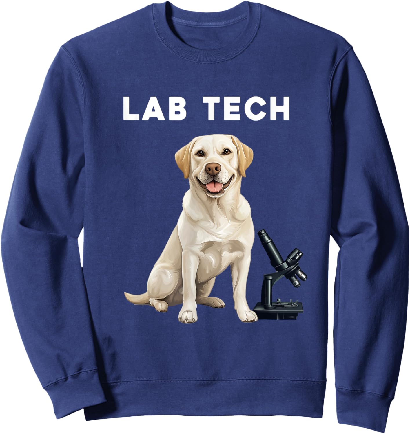 Funny Lab Tech Design featuring a Labrador Dog for Scientist Sweatshirt - Sweatshirt | Navy