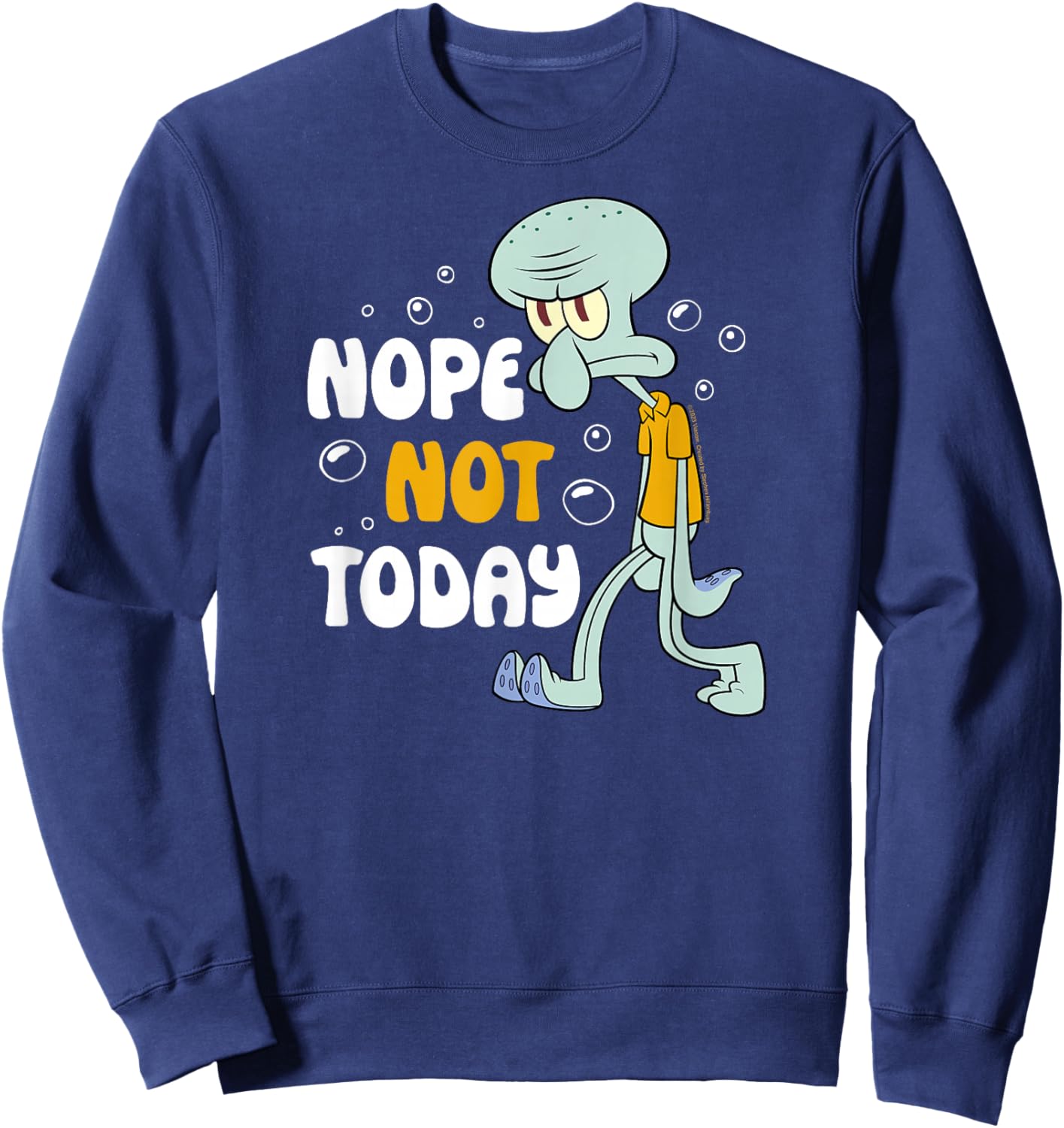 Spongebob Squarepants - Squidward Tentacles Nope Not Today Sweatshirt - Sweatshirt | Navy