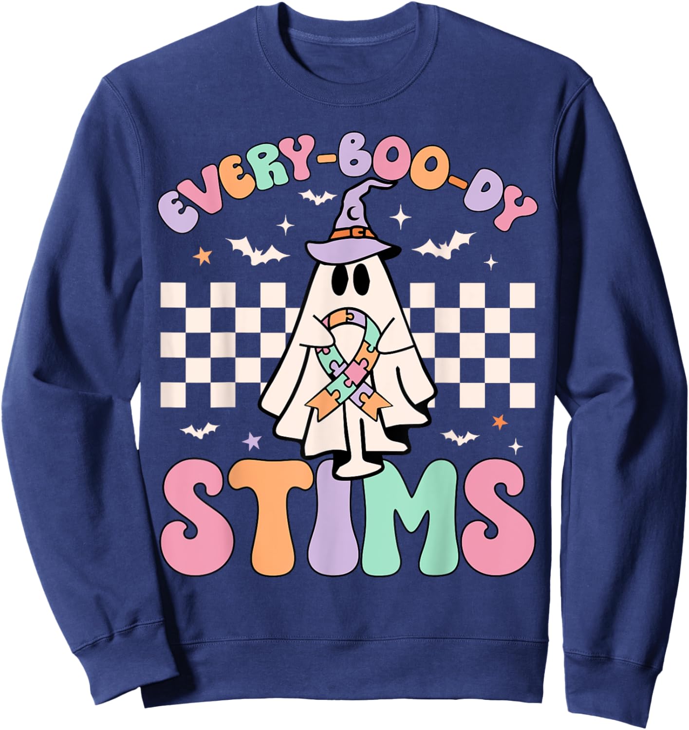 Sped Teacher Halloween Everybody Stims Special Education ABA Sweatshirt - Sweatshirt | Navy