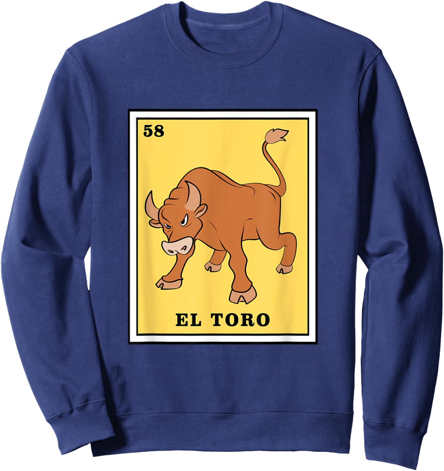 Funny Game El Toro Mexican Lottery Card Sweatshirt - Sweatshirt | Navy