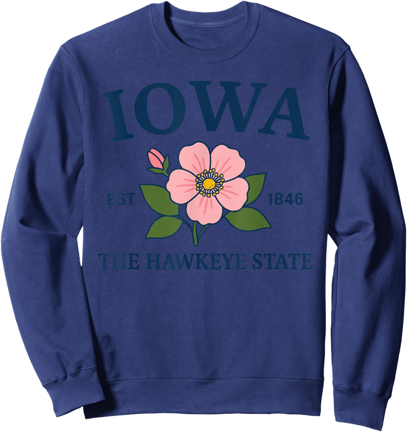 Iowa Flower Sweatshirt - Sweatshirt | Navy