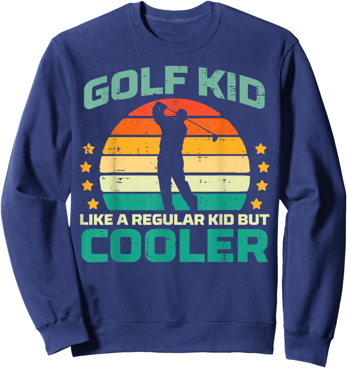 Golf Kid Like Regular Cooler Retro Golfer Dad Men Boys Kids Sweatshirt - Sweatshirt | Navy