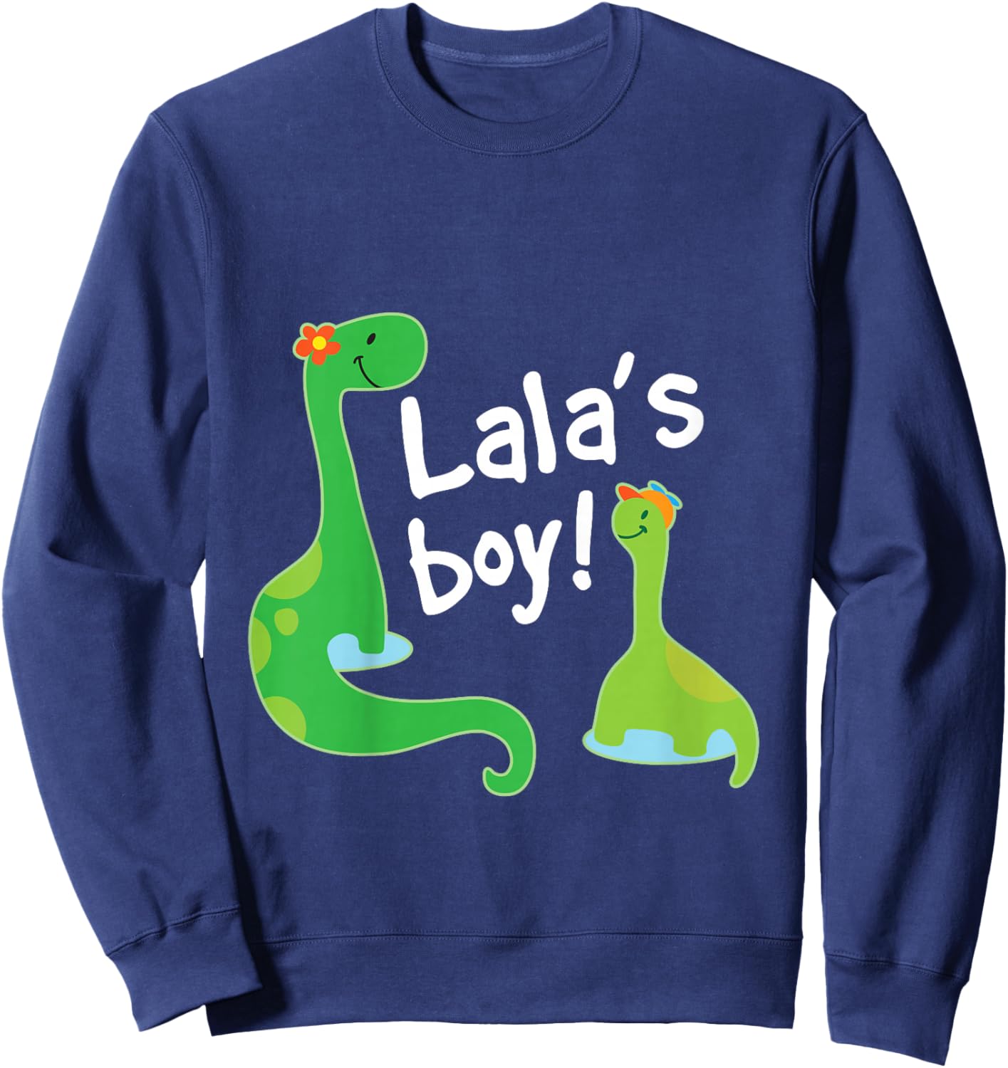 Kids Lala's Boy Grandson Dinosaur Sweatshirt - Sweatshirt | Navy