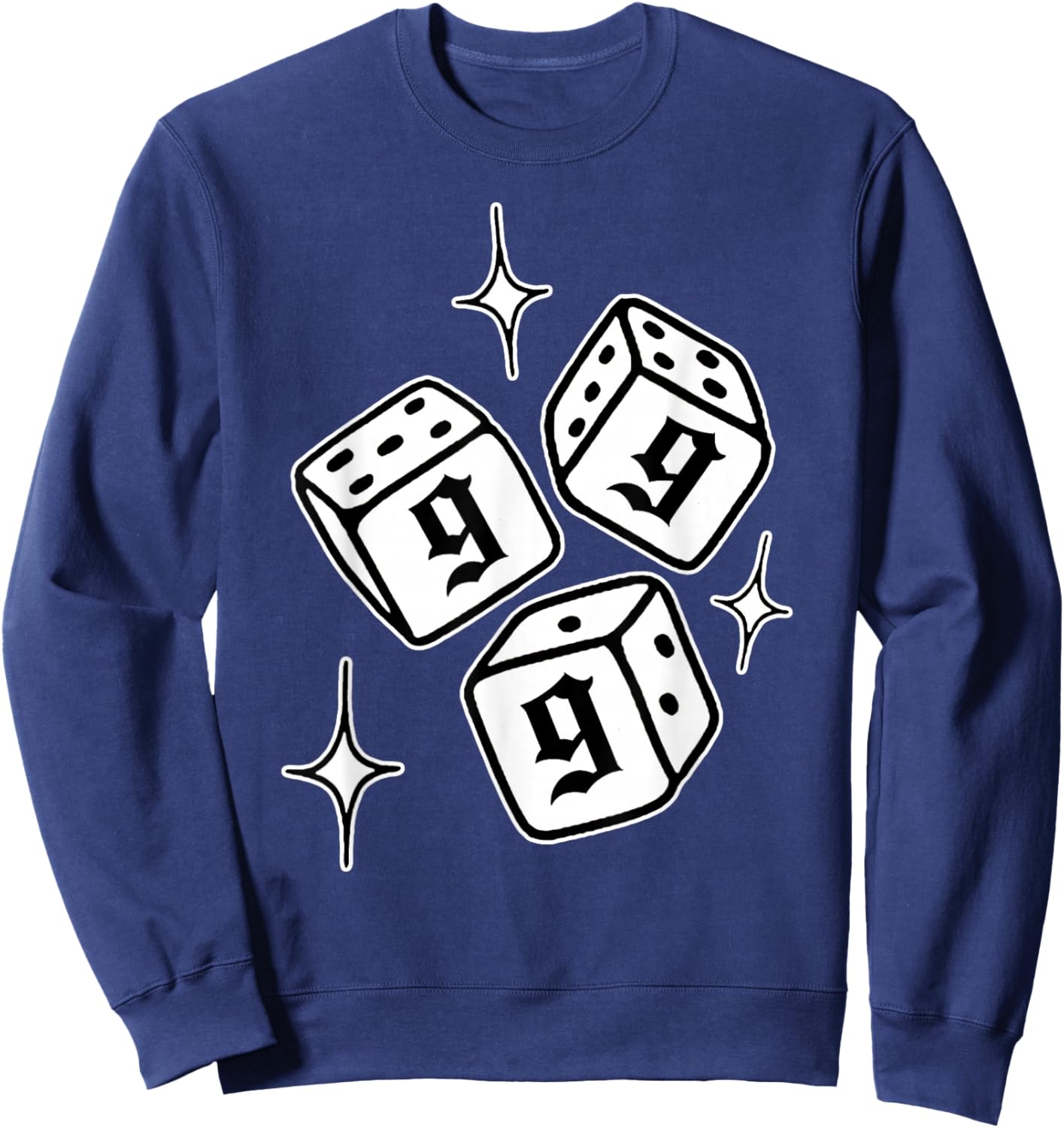 999 Angel Number Dice Stars Manifestation Sweatshirt - Sweatshirt | Navy