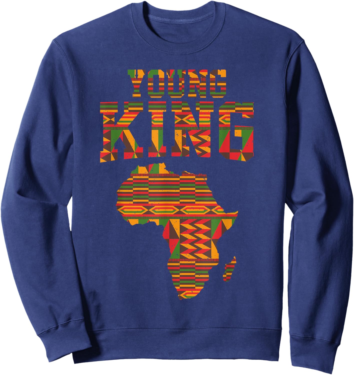 African King Art For Boys Toddlers African Print Kente Cloth Sweatshirt - Sweatshirt | Navy
