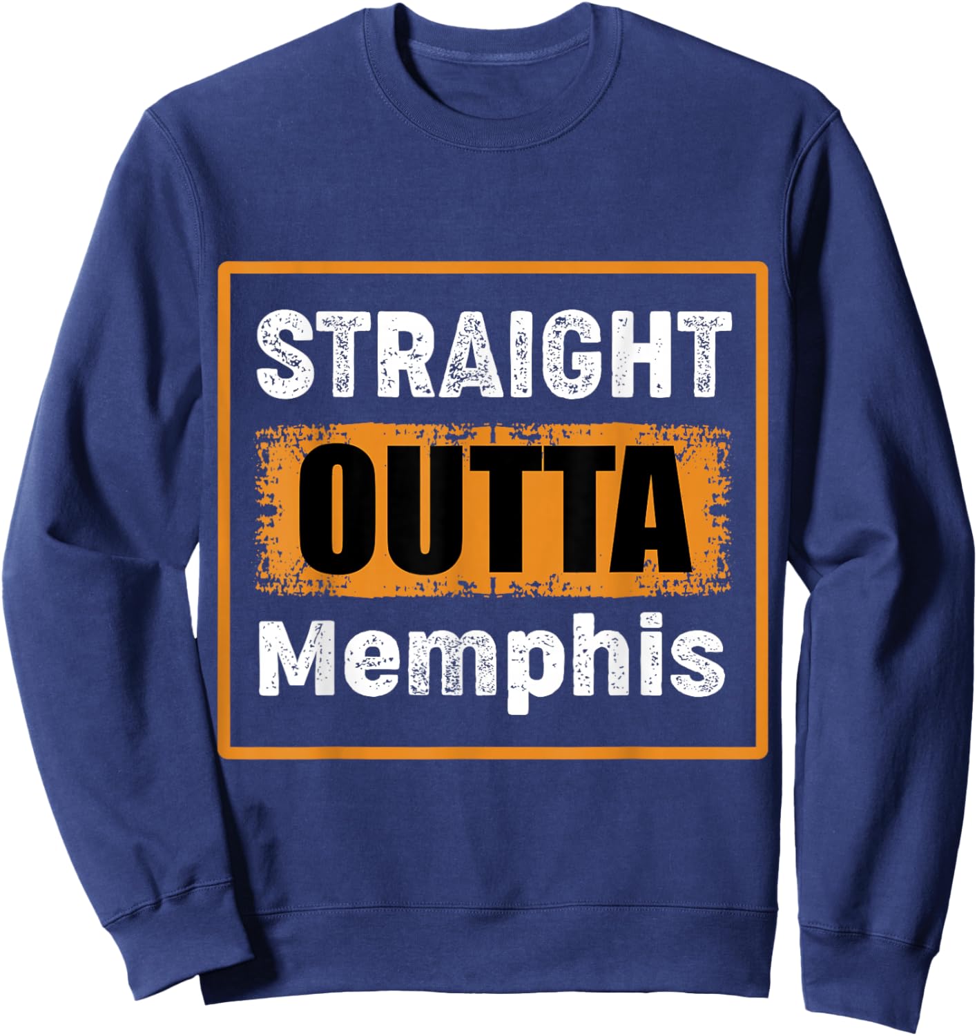 Straight Outta Memphis Tennessee USA Vieilli Vintage Sweatshirt - Sweatshirt | Navy