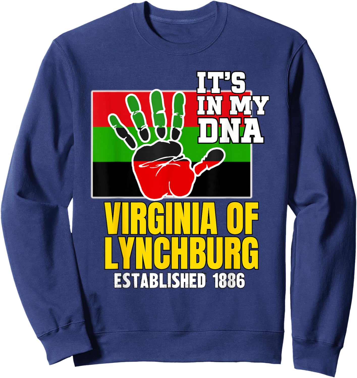 Virginia of Lynchburg, VUL, Flag HBCU HBC Sweatshirt - Sweatshirt | Navy