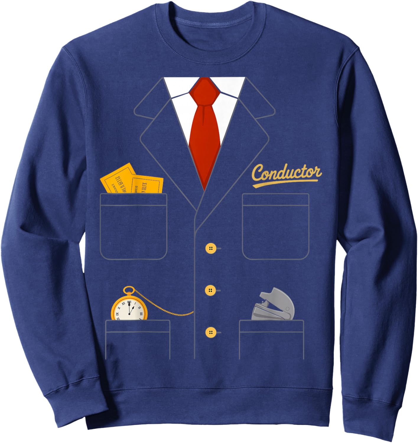Train Conductor Costume Halloween Sweatshirt - Sweatshirt | Navy