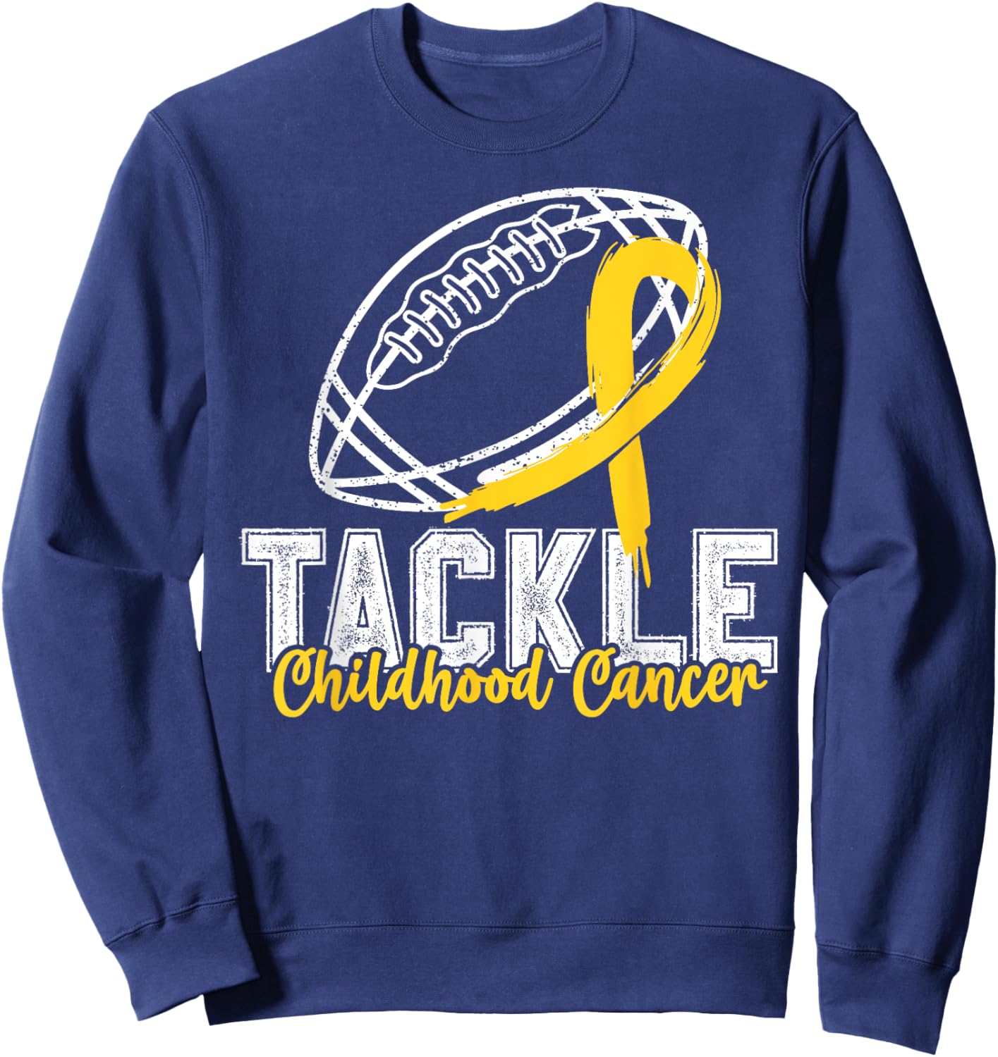 Tackle Childhood Cancer Football Childhood Cancer Awareness Sweatshirt - Sweatshirt | Navy