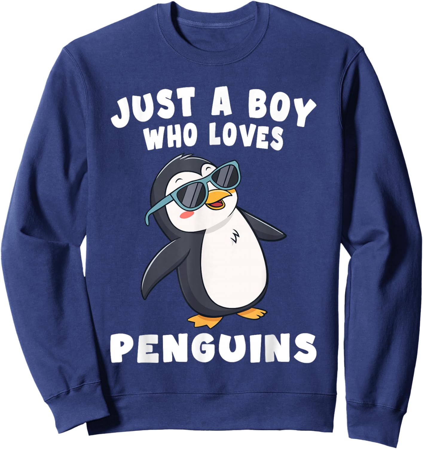 Just a Boy who Loves Penguins Kids Boys Penguin Sweatshirt - Sweatshirt | Navy