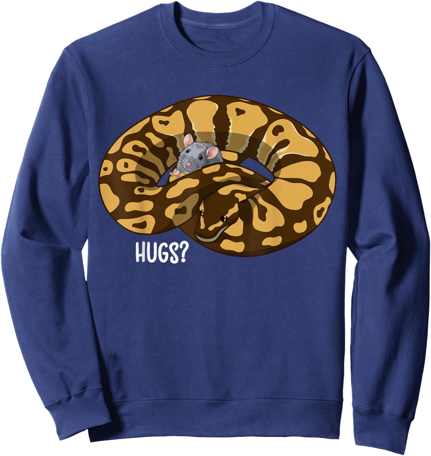 Hugs Ball Python Owner Ball Python Lover Ball Python Snake Sweatshirt - Sweatshirt | Navy