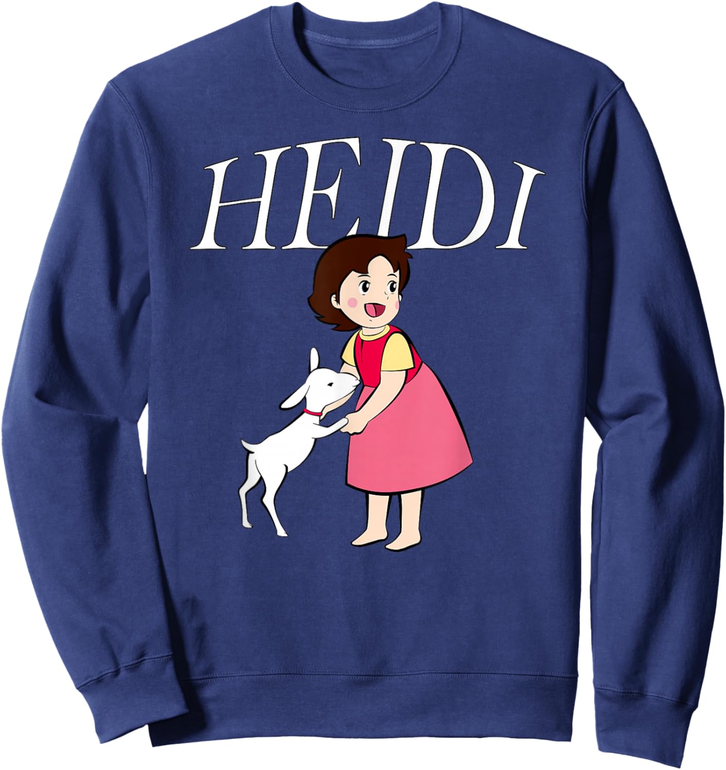 Heidi with Goat Cute Cartoon TV Series with Logo Sweatshirt - Sweatshirt | Navy