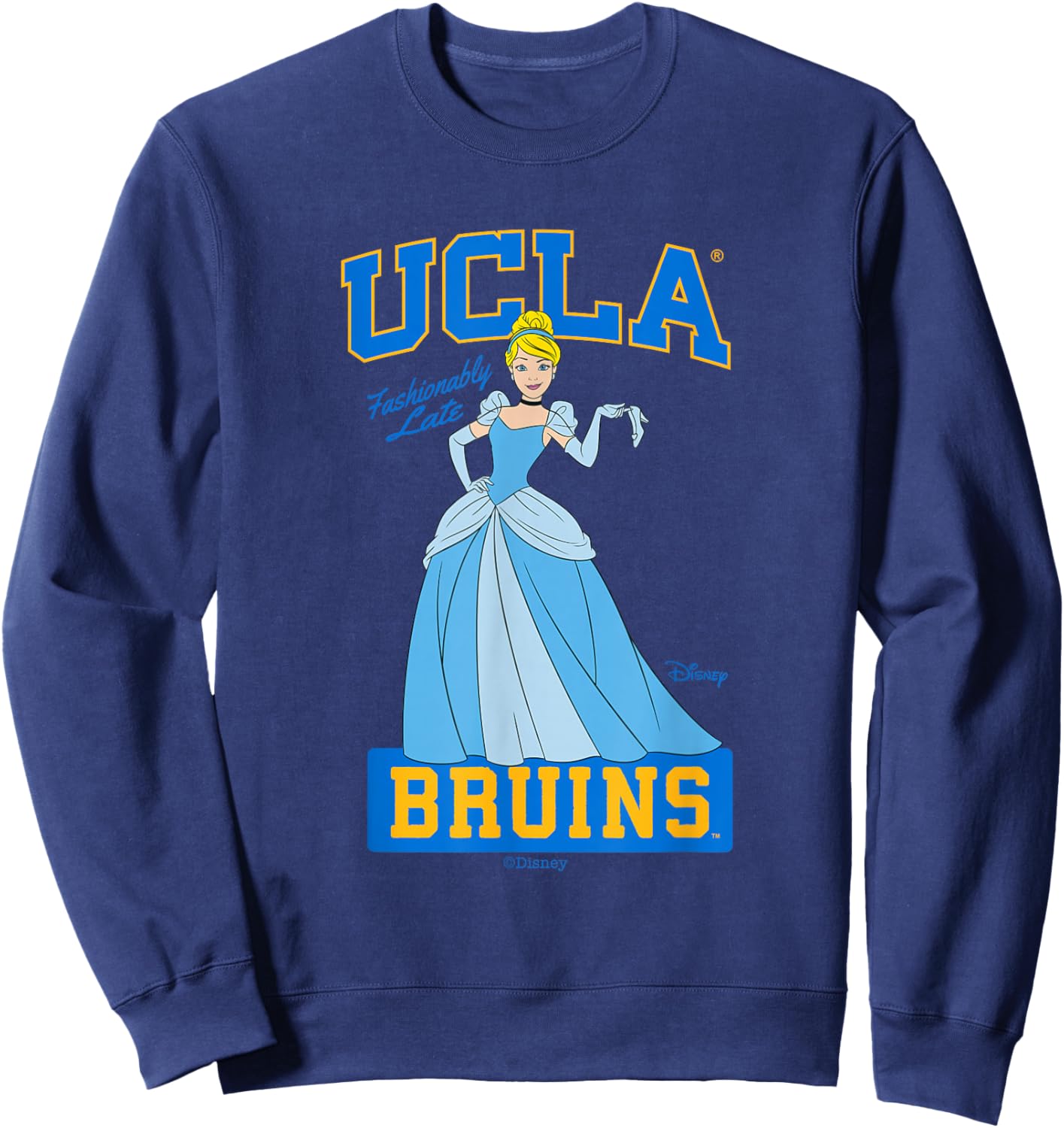 UCLA Bruins Cinderella Fashionably Late Dark Gray Sweatshirt - Sweatshirt | Navy