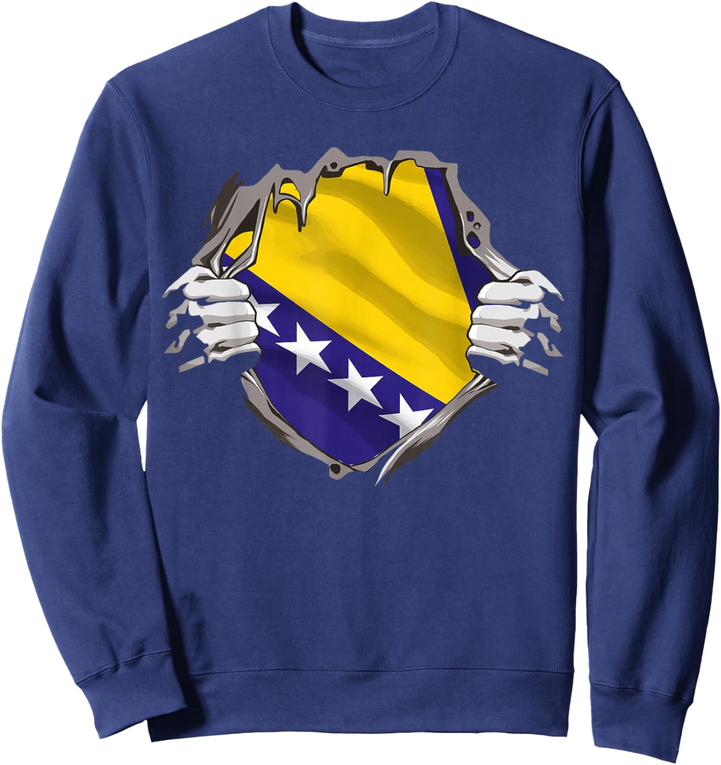 Bosnia Flag Bosnian Pride Men & Women Sweatshirt - Sweatshirt | Navy