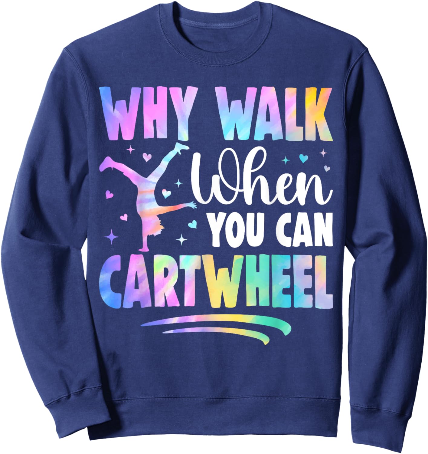 Cartwheel Gymnast Girl Tie Dye Gymnastic Girl Tumbling Sweatshirt - Sweatshirt | Navy