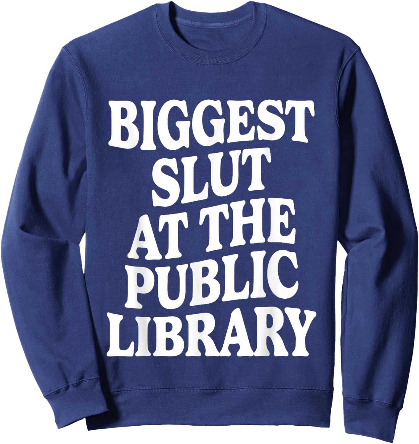 Biggest Slut At The Public Library Funny Sarcasm Quote Sweatshirt - Sweatshirt | Navy