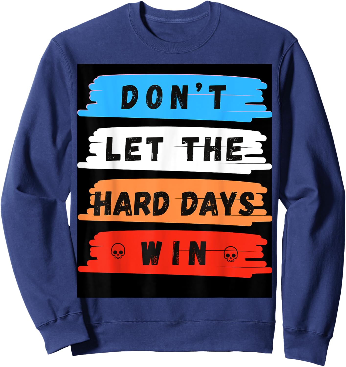 Rise & Thrive Inspirational Quotes and Positive Mindset Art Sweatshirt - Sweatshirt | Navy
