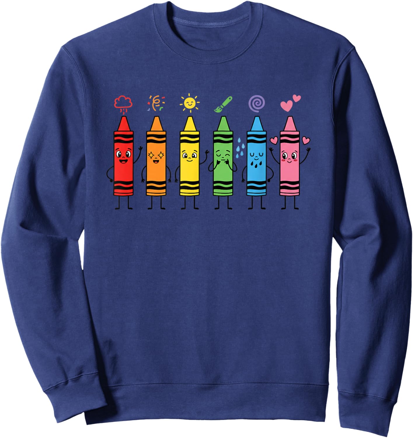 Teacher Crew Cute Kindergarten Classroom Back to Work Sweatshirt - Sweatshirt | Navy
