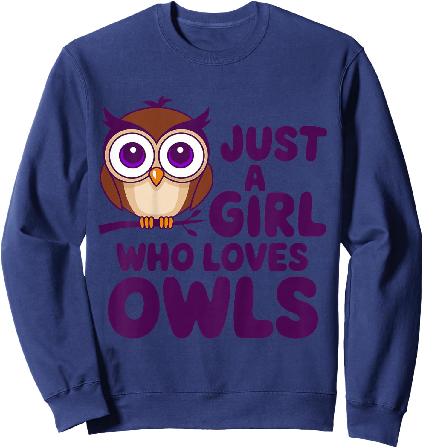 Kids Girl Owl Kids Sweatshirt - Sweatshirt | Navy