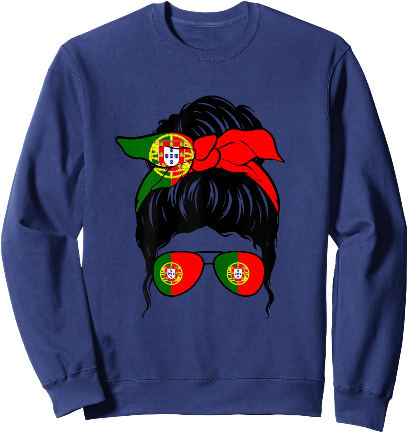 Portugiesisches Mädchen Portugal Portugiesische Flagge Portugiesische Frau Sweatshirt - Sweatshirt | Navy