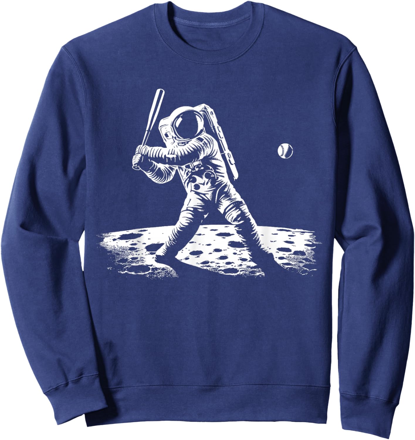 Baseball Novelty Astronaut Men Women Kids Funny Baseball Sweatshirt - Sweatshirt | Navy