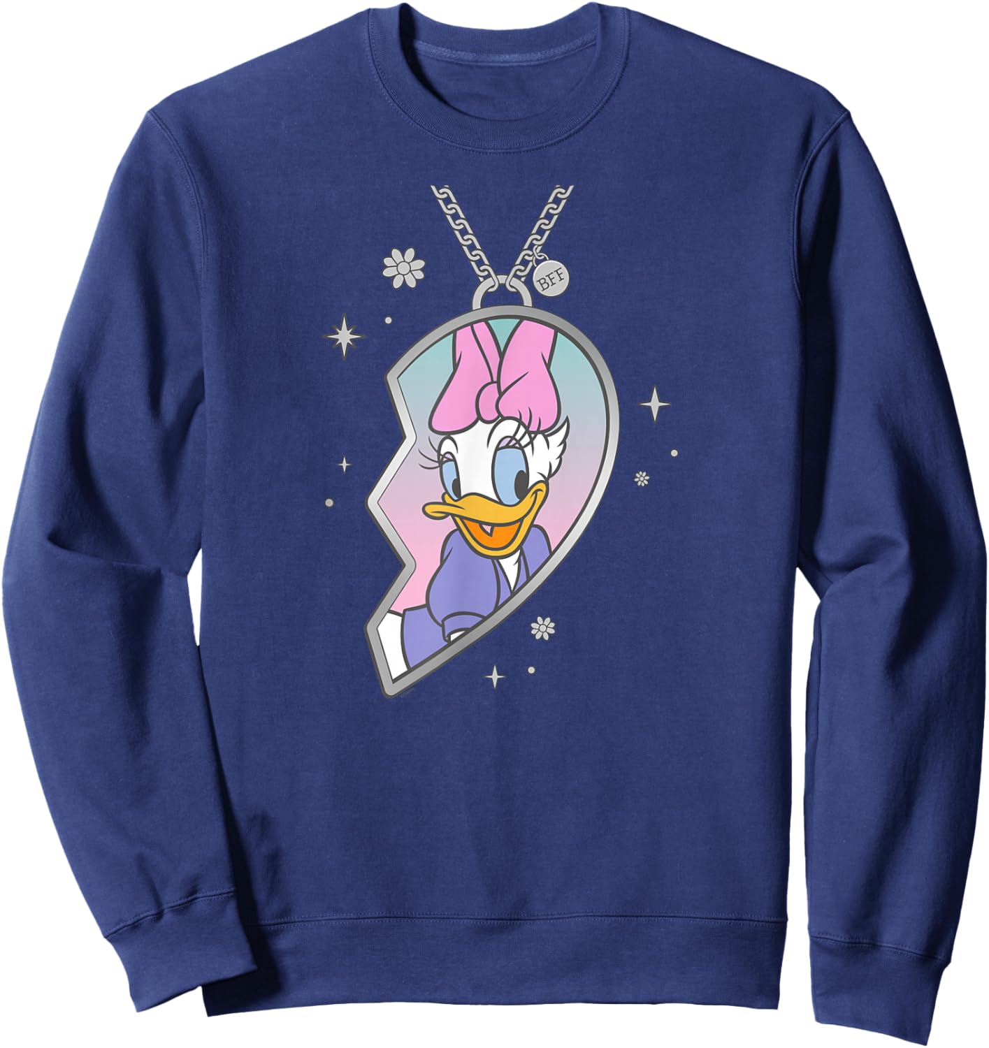 Disney BFF Best Friends Matching Heart Necklace Daisy Duck Sweatshirt - Sweatshirt | Navy