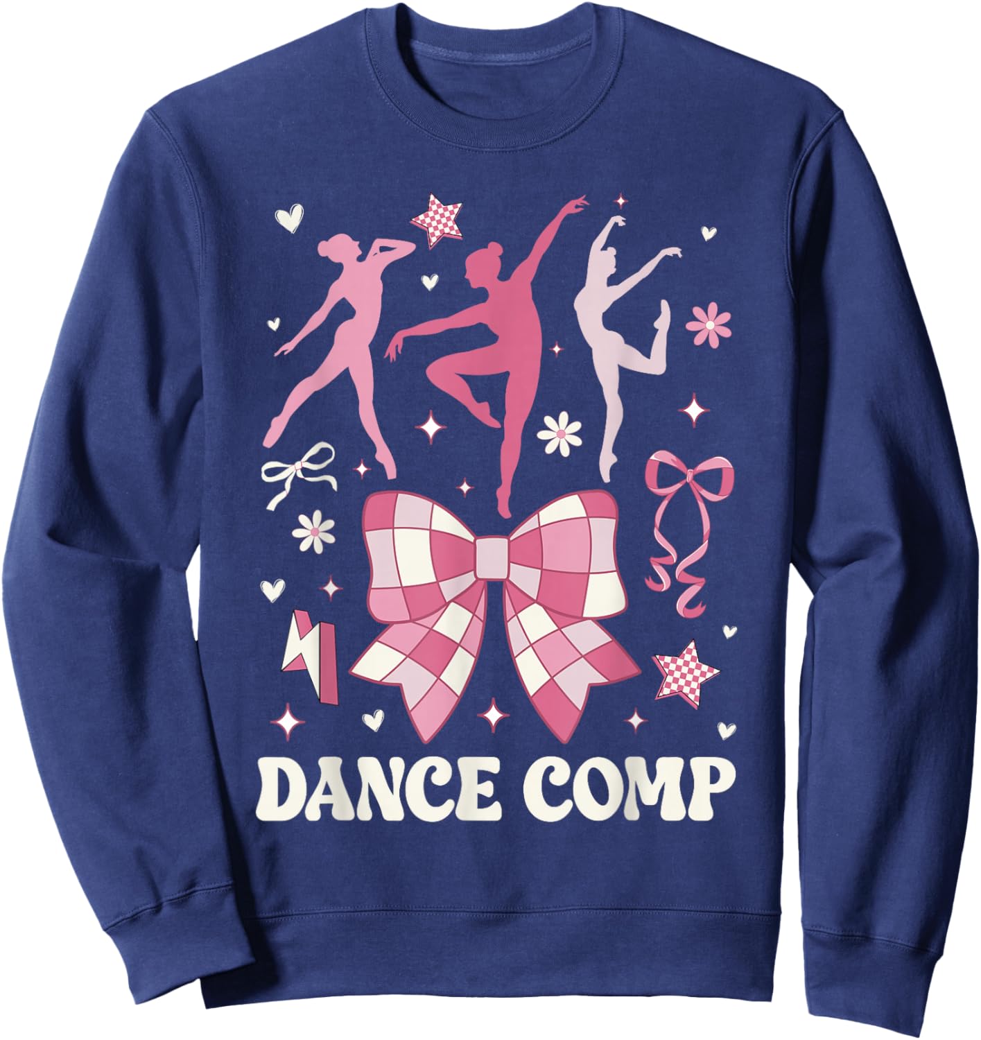 Dance Comp Day Dancer Competition Day Bow Sweatshirt - Sweatshirt | Navy