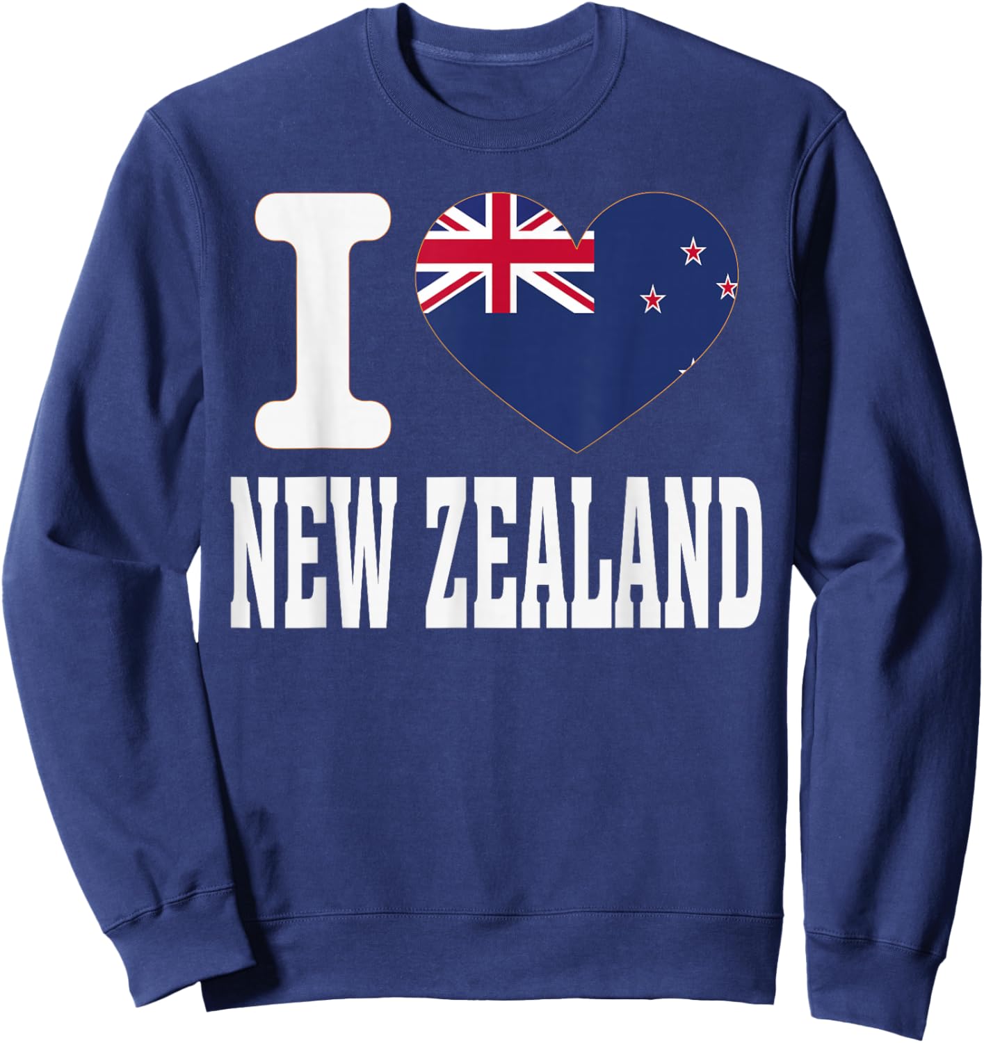 I Love NEW Zealand Heart Souvenir Lovers Pride Travel Sweatshirt - Sweatshirt | Navy