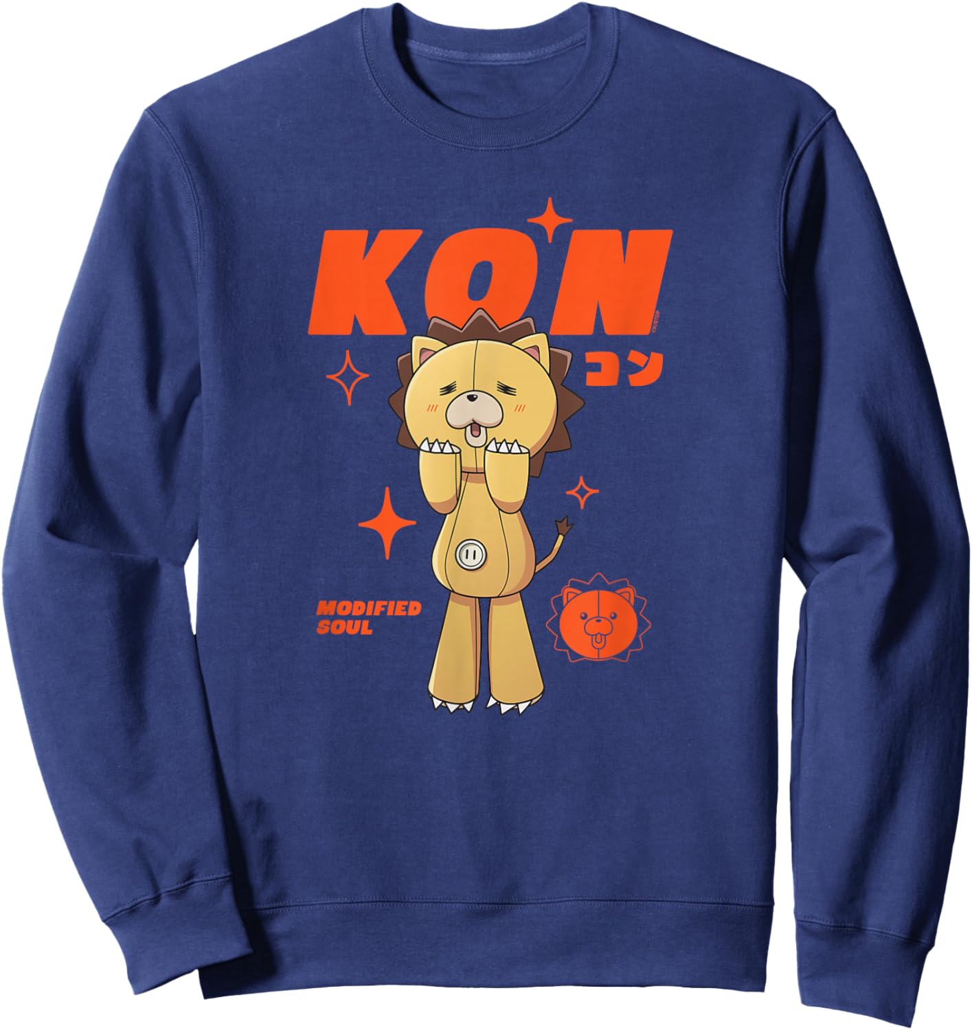 Bleach: TYBW Kon Modified Soul Orange Stars Anime Sweatshirt - Sweatshirt | Navy