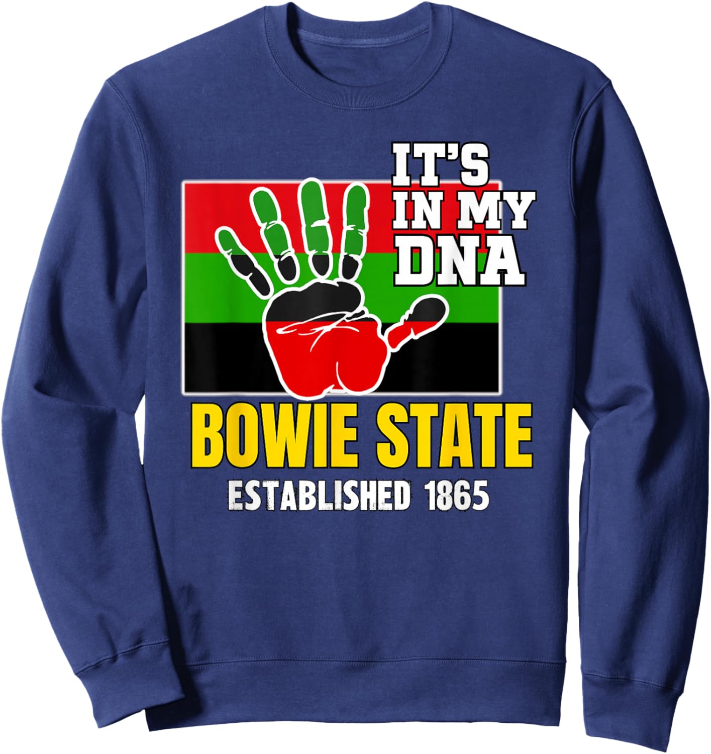 Bowie State, BSU, Red, Black and Green HBCU Sweatshirt - Sweatshirt | Navy