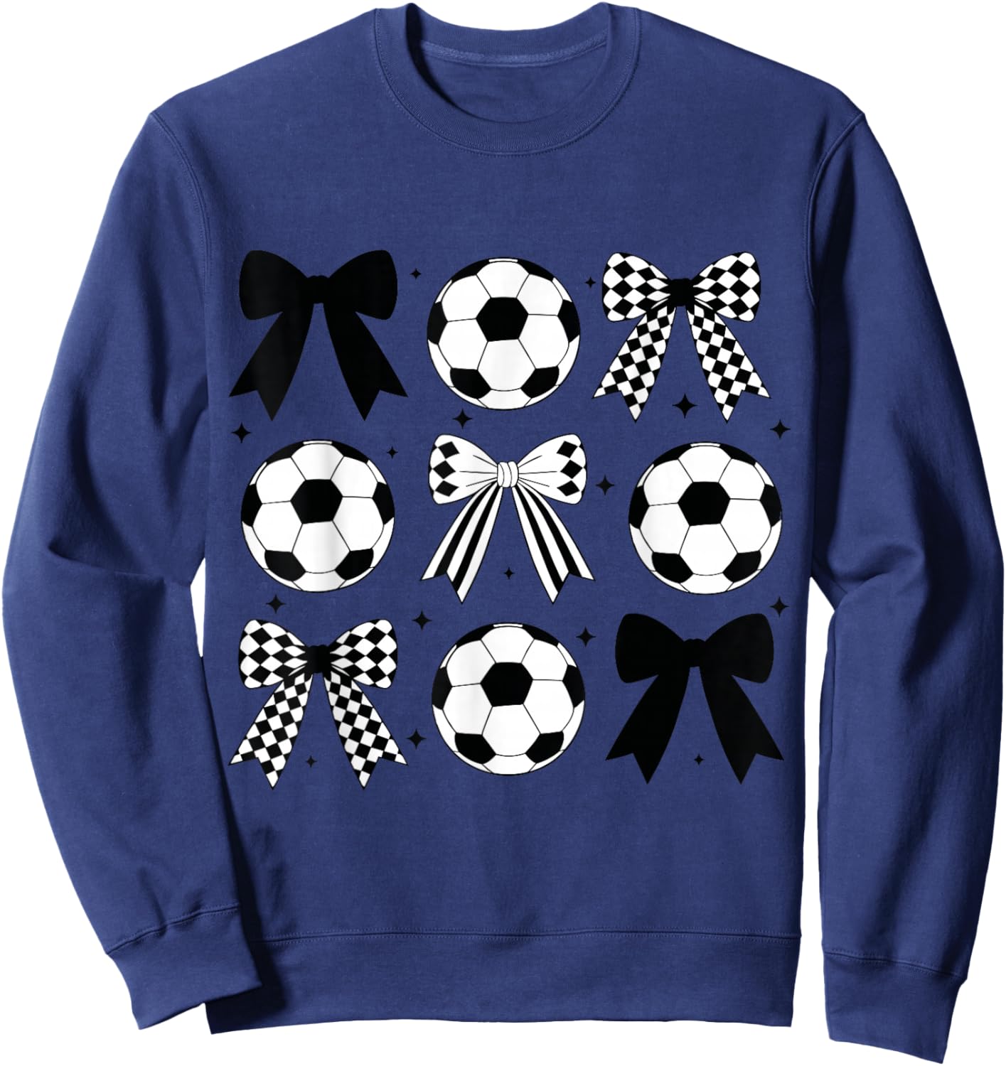 Soccer Coquette Bow Funny Coquette Bow Soccer Women Girl Sweatshirt - Sweatshirt | Navy