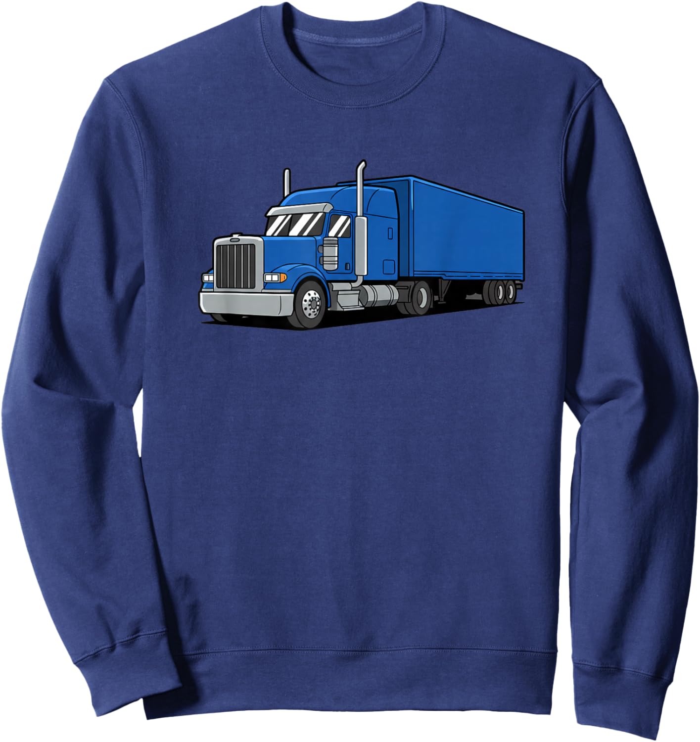 Big Machines & Trucks Blue Semi Truck Kids Sweatshirt - Sweatshirt | Navy