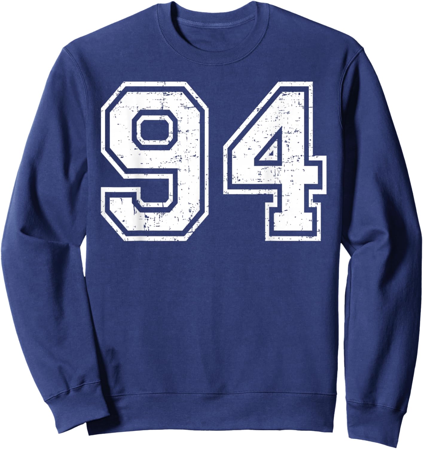 94 College Matching Grunge Team Sports Number 94 Sweatshirt - Sweatshirt | Navy