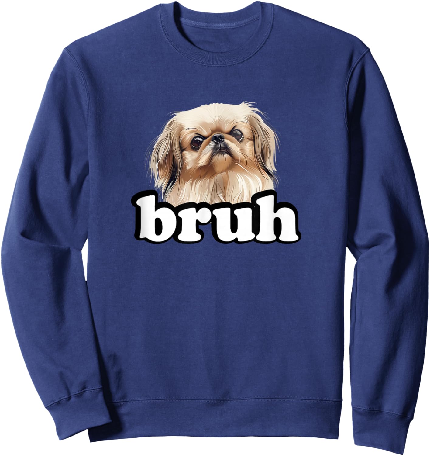 Cute Kids Bro Bruh Pekingese Dog Lover Sweatshirt - Sweatshirt | Navy