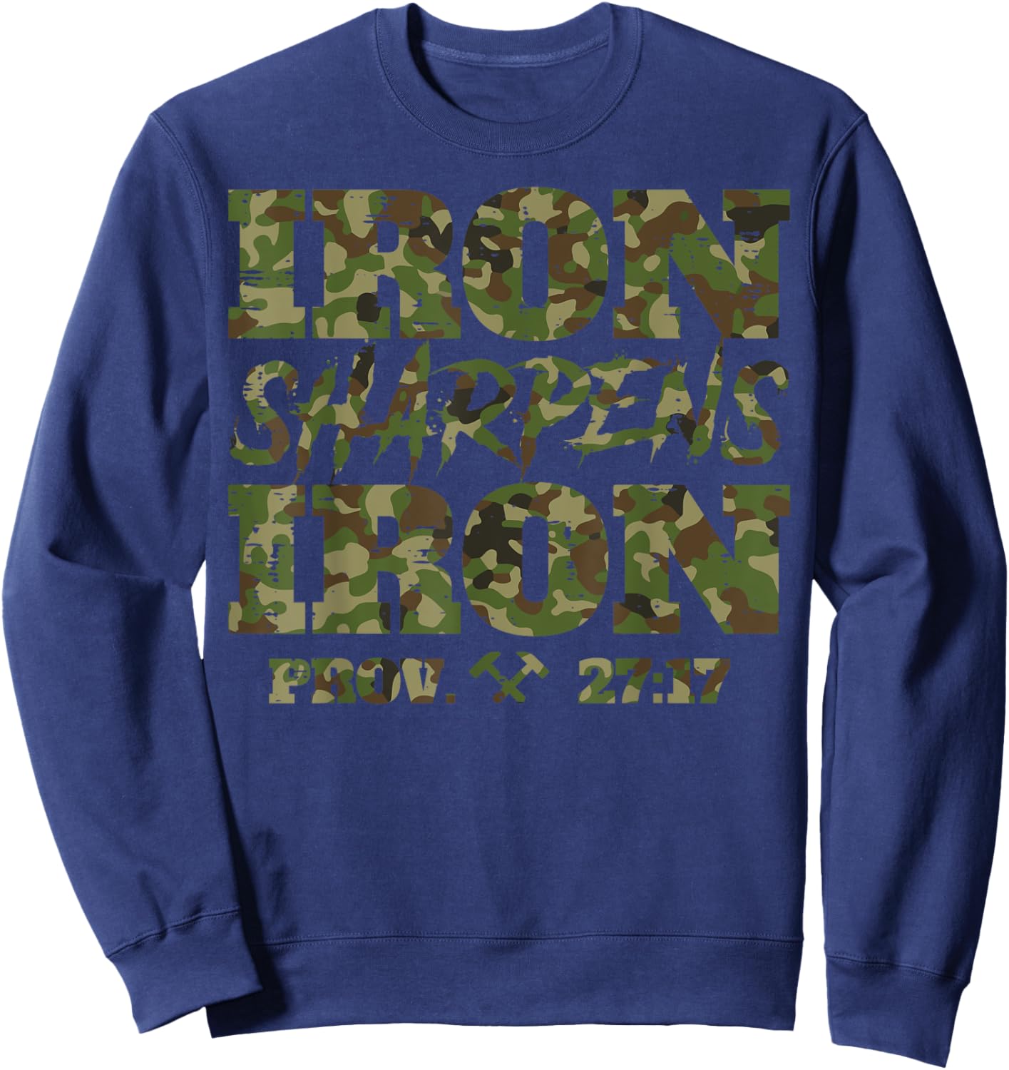 Iron Sharpens Iron Prov 27 Christian Bible Men Women Kids Sweatshirt - Sweatshirt | Navy