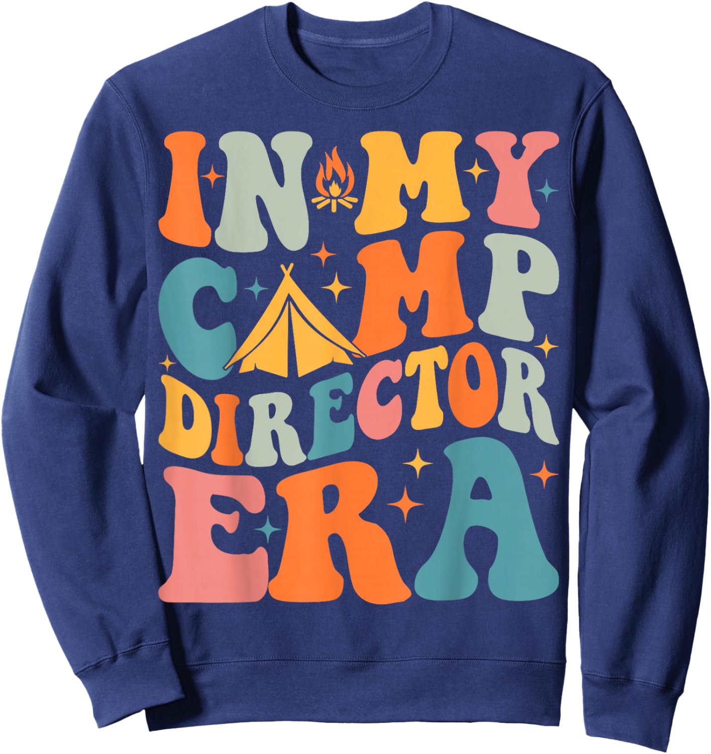 In My Camp Director Era Groovy Summer Camp Director Sweatshirt - Sweatshirt | Navy