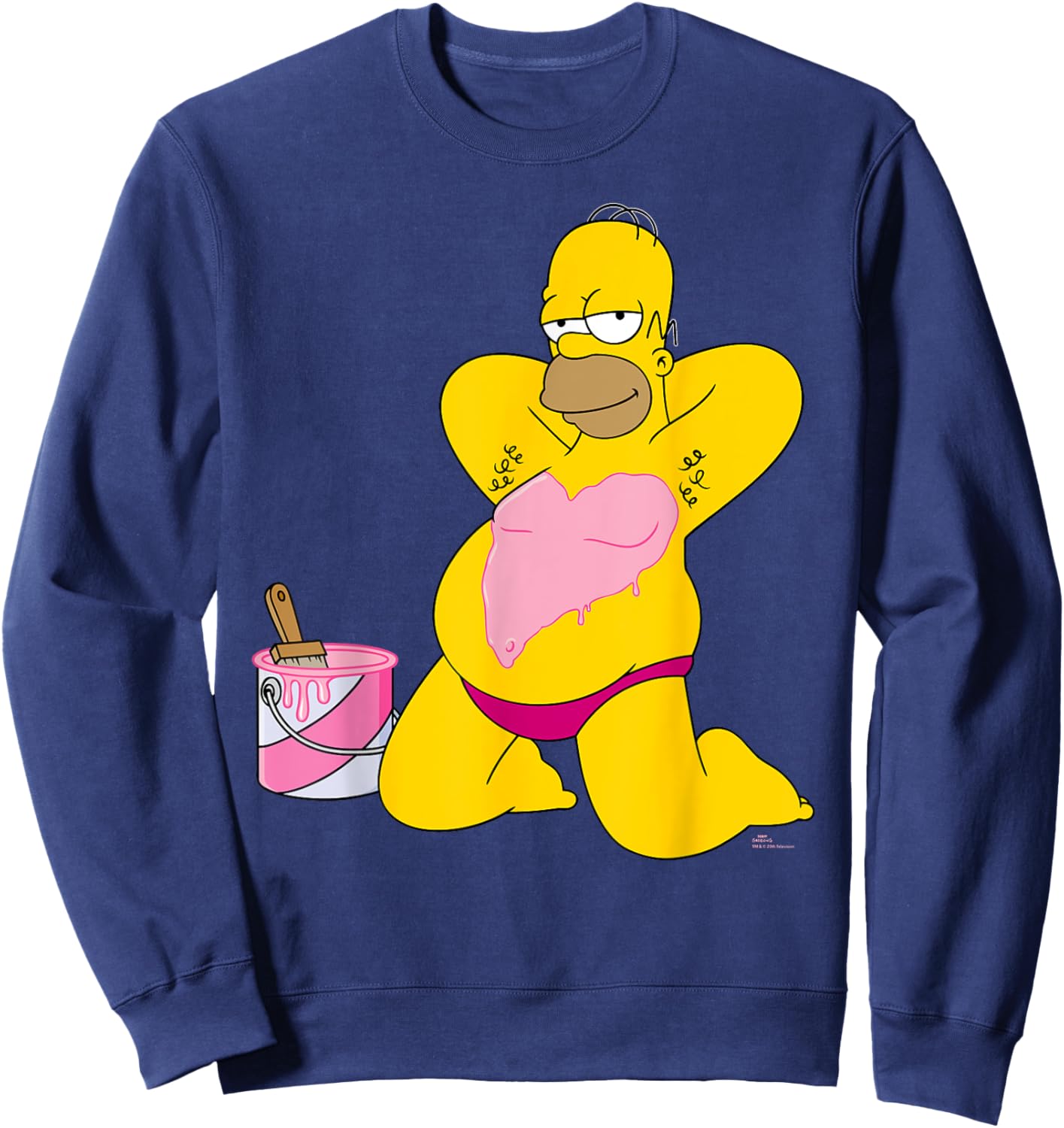 The Simpsons Homer Simpson Big Pink Heart Valentine’s Day Sweatshirt - Sweatshirt | Navy