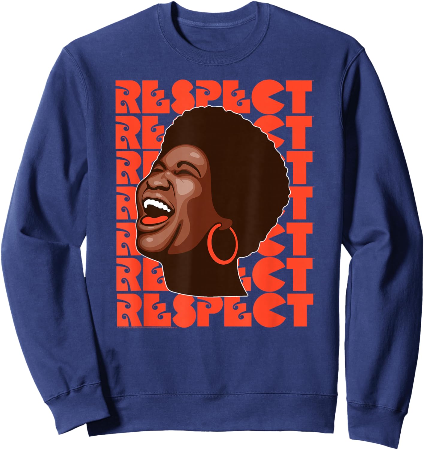Official Aretha Franklin Respect Soul Music Sweatshirt - Sweatshirt | Navy