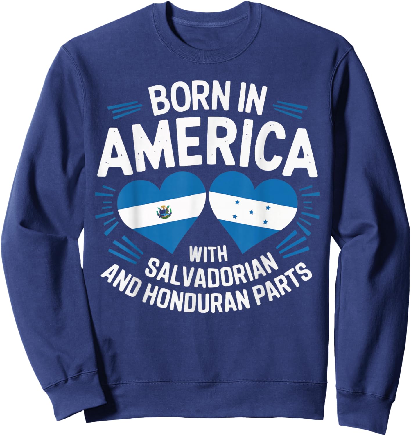 Half Honduran Half Savadorian El Salvador Flag Honduras Sweatshirt - Sweatshirt | Navy