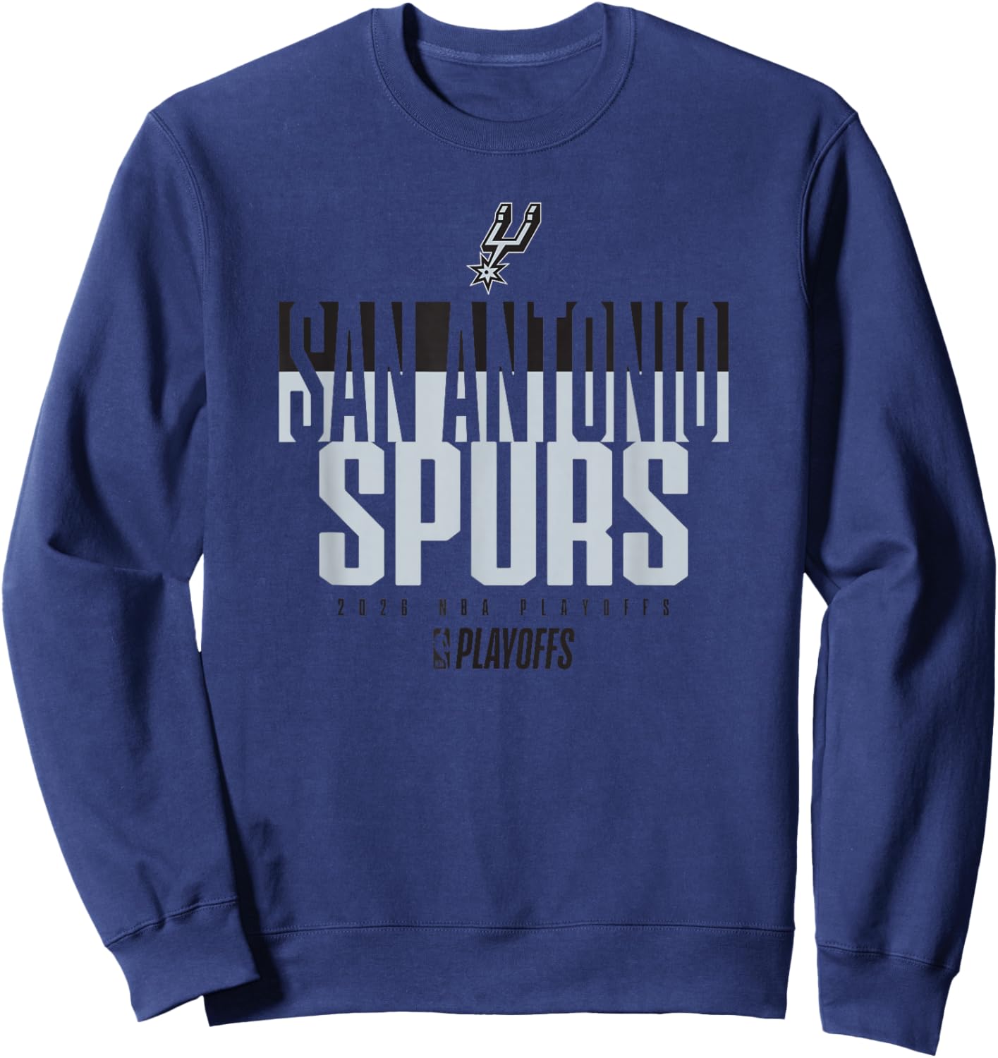 NBA Official 2026 Playoffs San Antonio Spurs Stacked Up Sweatshirt - Sweatshirt | Navy