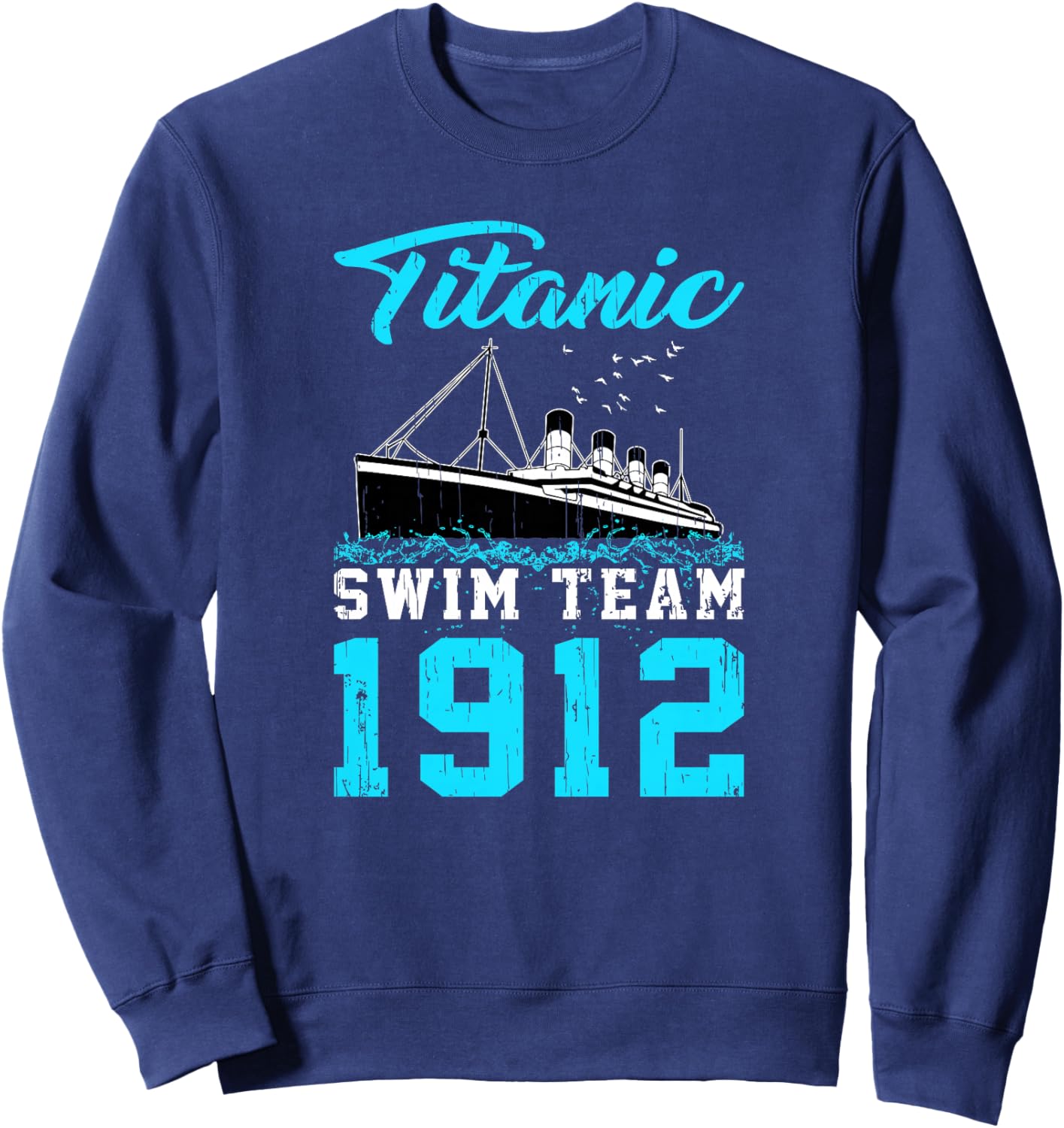 Natation 1912 Titanic Swim Team Swimmer Haut de Gamme Sweatshirt - Sweatshirt | Navy