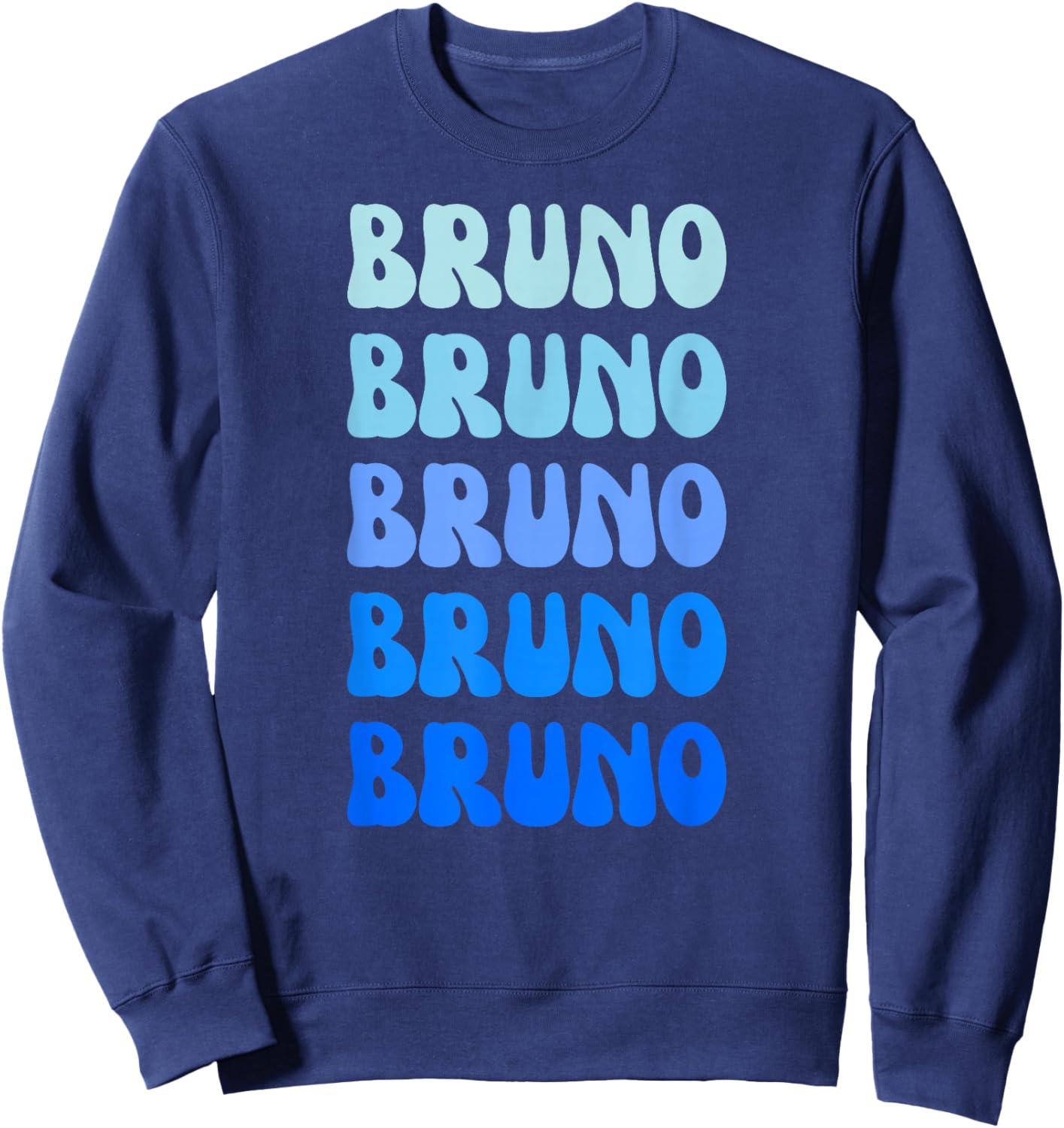 Bruno Retro Name Stack Design Sweatshirt - Sweatshirt | Navy