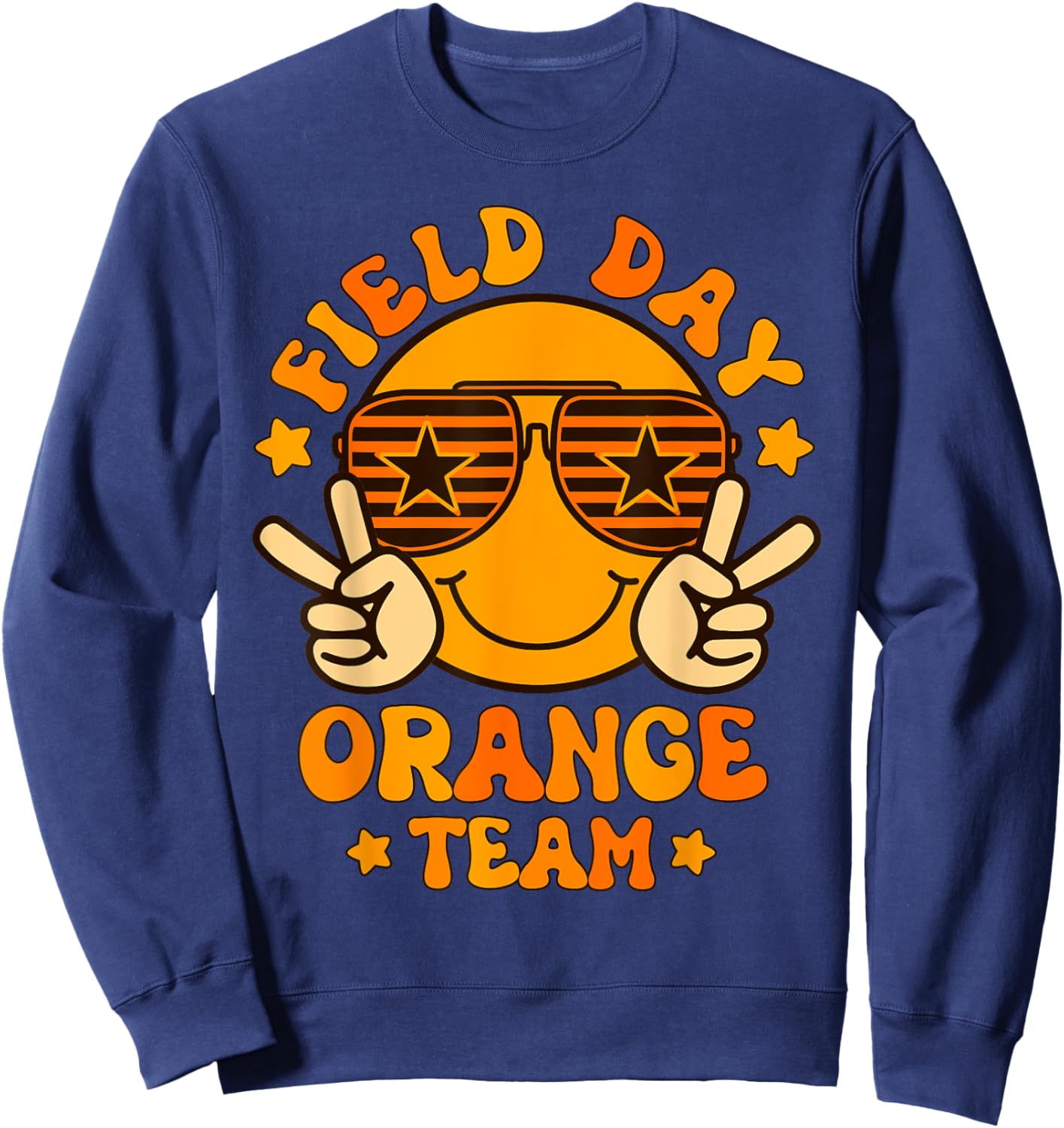 Field Day Orange Team Color Field Trip Team Game Sweatshirt - Sweatshirt | Navy